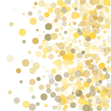Beyaz zemin üzerine altın nokta konfeti.