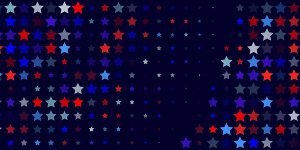 Fondo abstracto de estrellas rojas, azules y blancas — Vector de stock