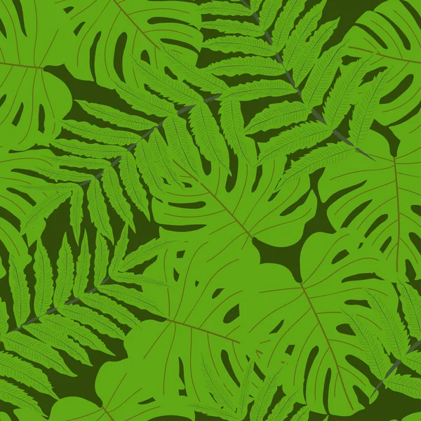 Patrón tropical sin costura vectorial — Vector de stock