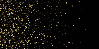 Konfeti bir siyah altın parçacıkların Glitter