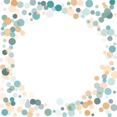 Beyaz arka plan konfeti şeffaf noktalar soyut.