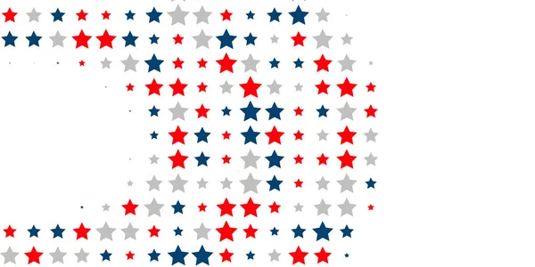 Fundo abstrato de estrelas vermelhas, azuis, brancas — Vetor de Stock