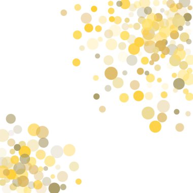 Beyaz zemin üzerine altın nokta konfeti.