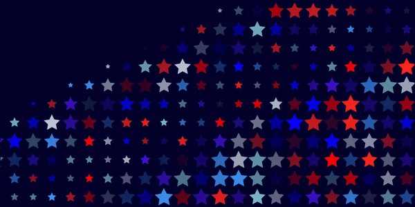 Fondo abstracto de estrellas rojas, azules y blancas — Vector de stock