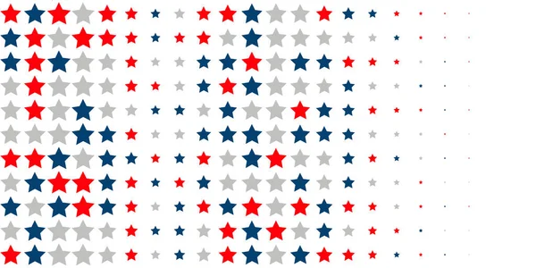 红色, 蓝色, 白色星的抽象背景 — 图库矢量图片
