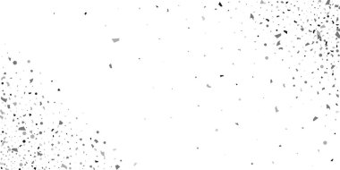 Beyaz arka planda gümüş simli konfeti.