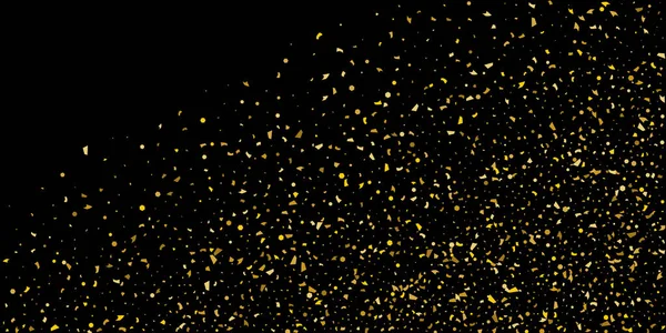 반짝이 블랙에 색종이의 황금 입자의 — 스톡 벡터