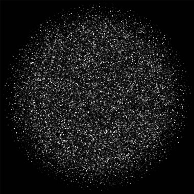 Siyah bir zemin üzerine konfeti gümüş Parlatıcı.