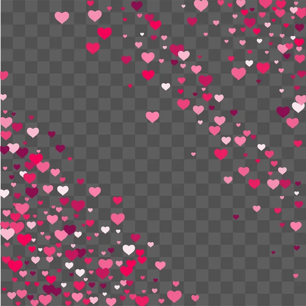 Hjärtat konfetti faller vackert i bakgrunden — Stock vektor