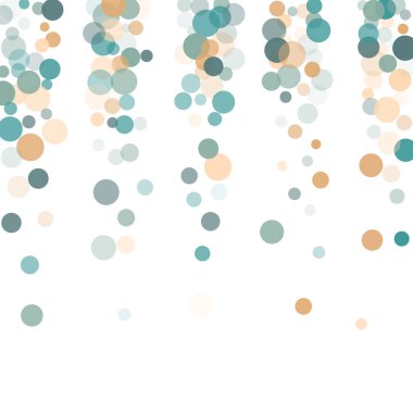 Beyaz arka plan konfeti şeffaf noktalar soyut.