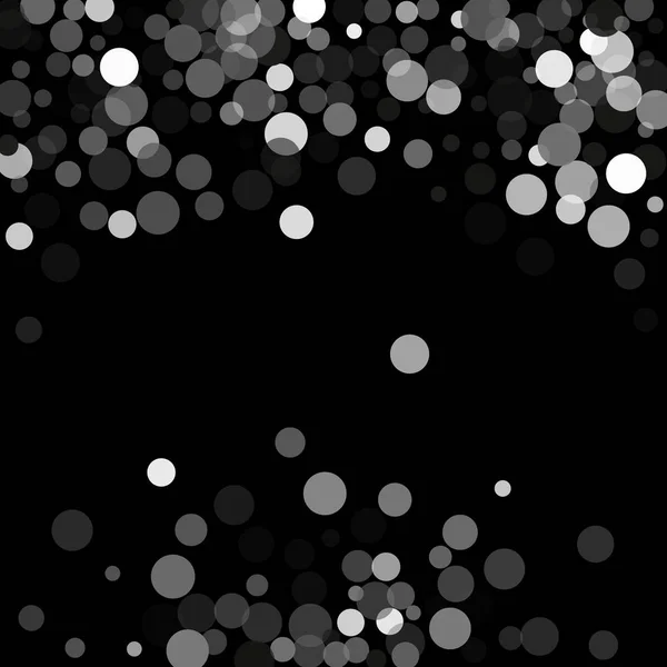 Silver glitter confetti on a black background. — Stock Vector