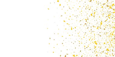 Beyaz arka planda altın parıltılı konfeti.