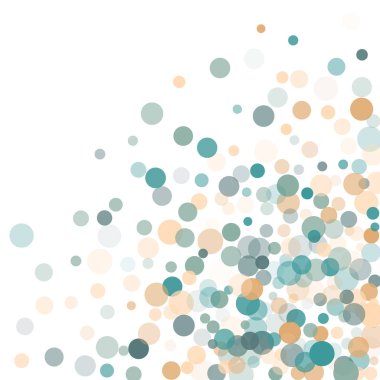 Beyaz arka plan konfeti şeffaf noktalar soyut.