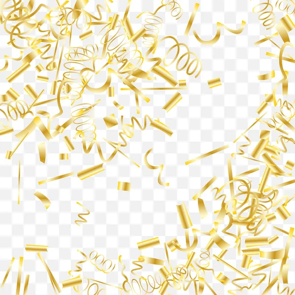 Abstract background with falling golden confetti. — Stock Vector