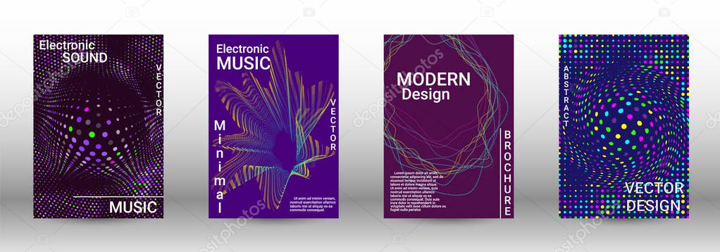 Set of modern abstract musical backgrounds.