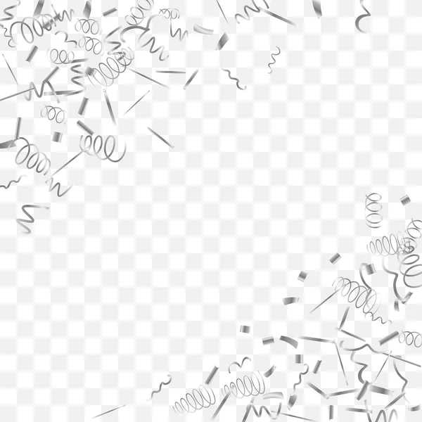 Fond abstrait avec la chute de confettis d'argent. — Image vectorielle