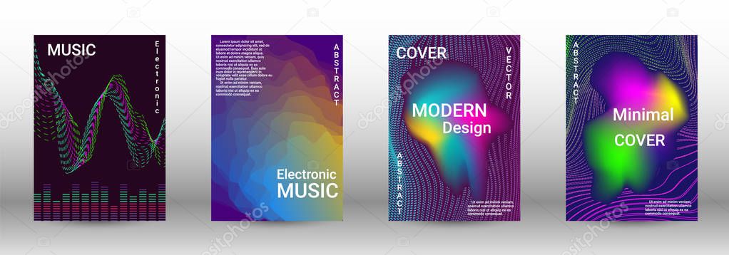 Set of modern abstract musical backgrounds.