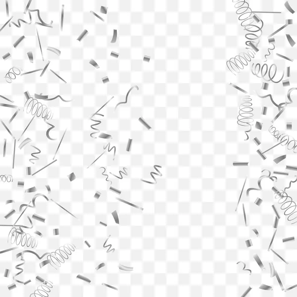 Abstract background with falling silver confetti. — Stock Vector