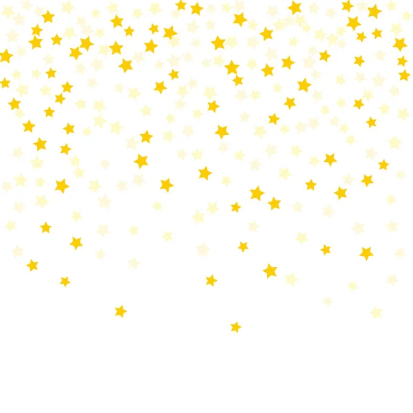 Gold  star-confetti fall on a white background. — Stock Vector