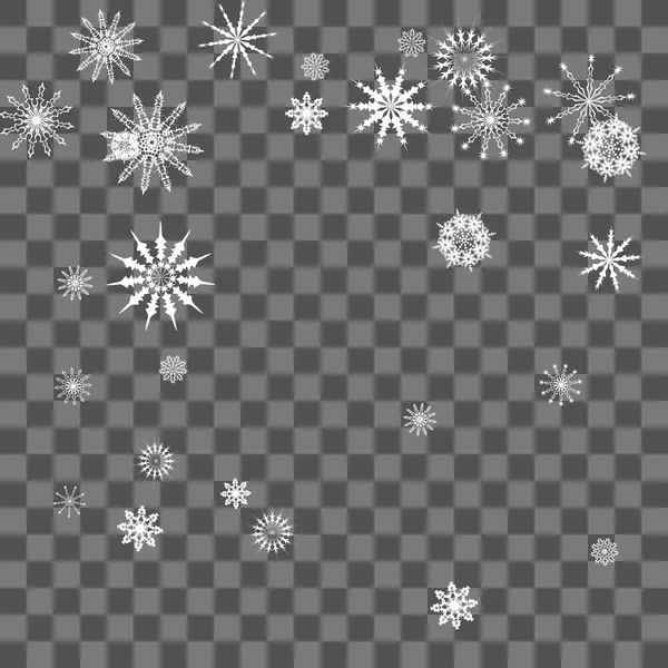 Natale e Capodanno sfondo con fiocchi di neve — Vettoriale Stock