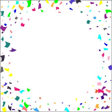 Beyaz arkaplanda renkli konfeti. 