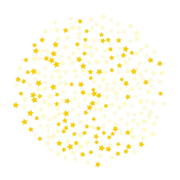 Gold  star-confetti fall on a white background. — Stock Vector