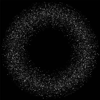 Siyah bir zemin üzerine konfeti gümüş Parlatıcı.