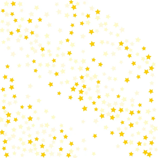 Gold  star-confetti fall on a white background. — Stock Vector