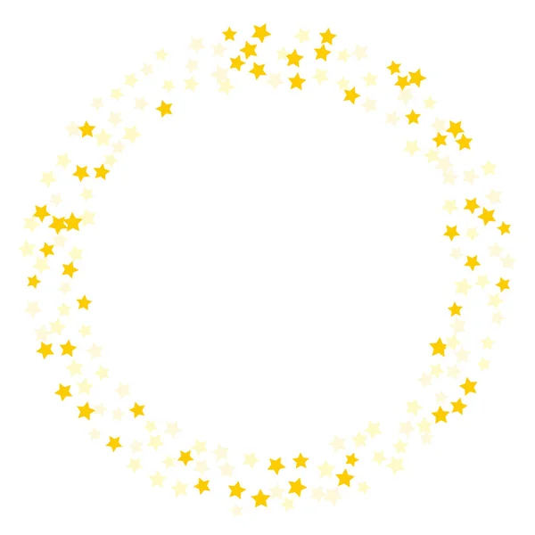 Gold  star-confetti fall on a white background. — Stock Vector