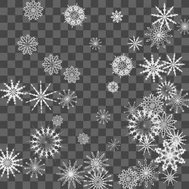 Yılbaşı ve yeni yıl arkaplanı kar taneleriyle