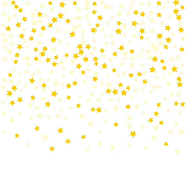 Gold  star-confetti fall on a white background. — Stock Vector