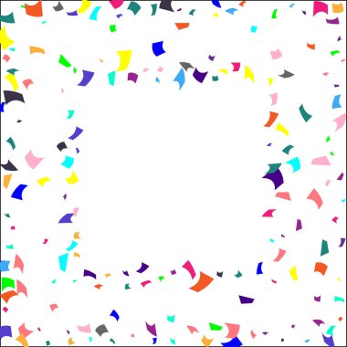 Beyaz arkaplanda renkli konfeti. 