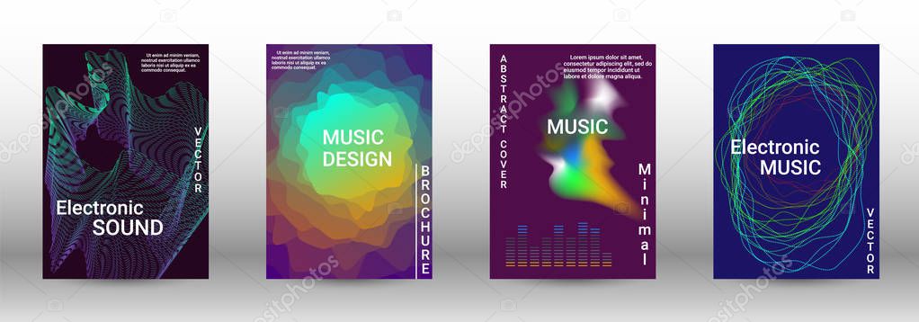 Set of modern abstract musical backgrounds.