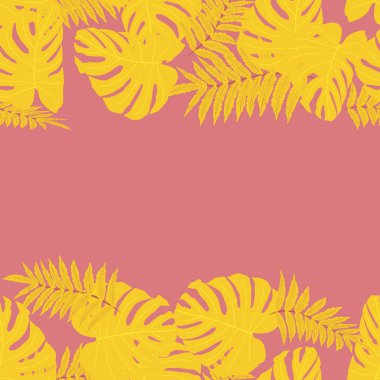 Vektör Dikişsiz tropikal desen, parlak tropikal bitki örtüsü, monstera yaprakları. Çalılıkları tropikal yaprak ormandan gelen baskı tasarımı modern parlak yaz.