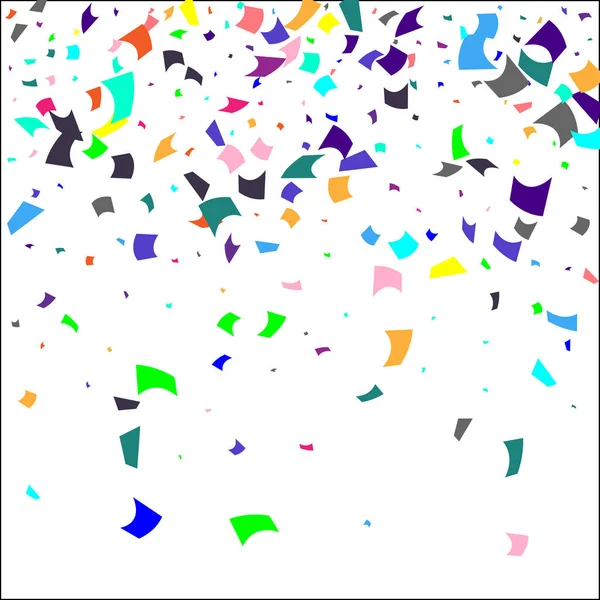 Kleurrijke confetti op witte achtergrond. — Stockvector