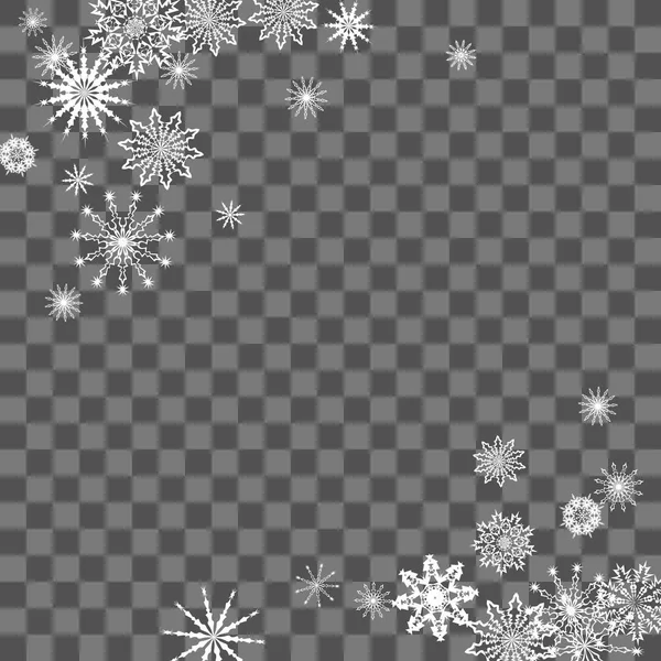 Fondo de Navidad y Año Nuevo con copos de nieve — Vector de stock