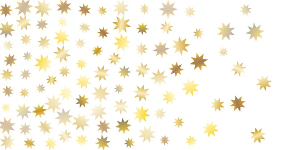 Sterconfetti Golden Casual Confetti Achtergrond Helder Ontwerp Patroon Vector Wit — Stockvector