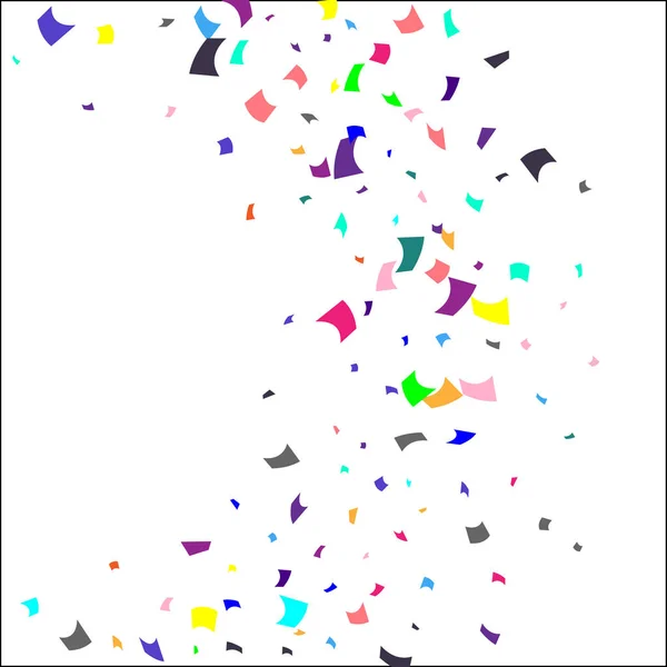 Kleurrijke confetti op witte achtergrond. — Stockvector