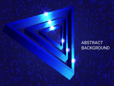 Metal üçgenler arka planda parıldıyor.