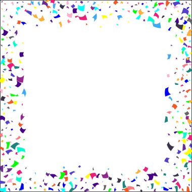 Beyaz arkaplanda renkli konfeti. 