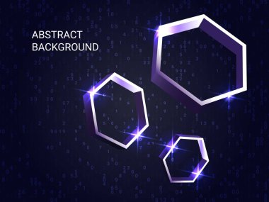 Arkaplanda çokgen metal parıltısı.