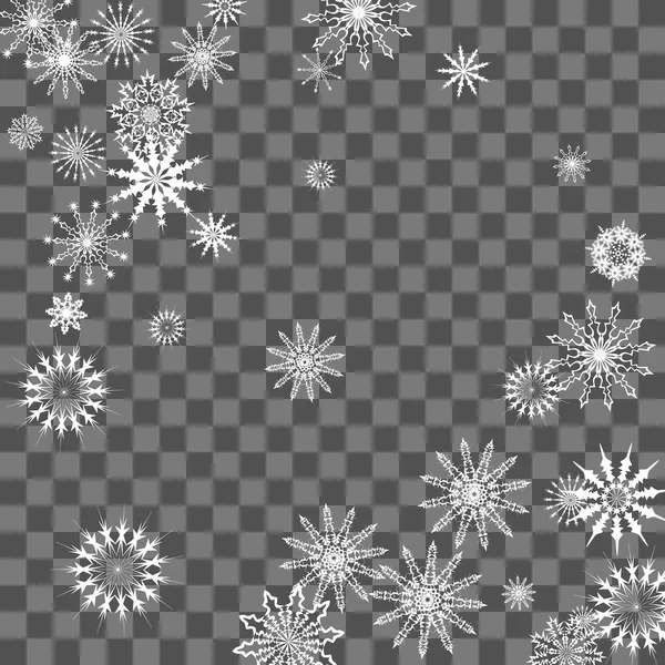 Χριστούγεννα και το νέο έτος φόντο με νιφάδες χιονιού — Διανυσματικό Αρχείο