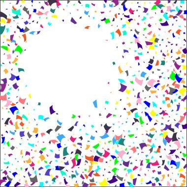 Beyaz arkaplanda renkli konfeti. 