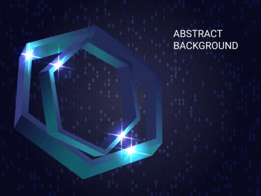 Arkaplanda çokgen metal parıltısı.