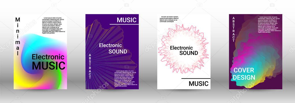 Abstract cover. Modern design template. Creative sound backgrounds from abstract lines, gradient wave, halftone to create a fashionable cover, banner, poster, booklet.