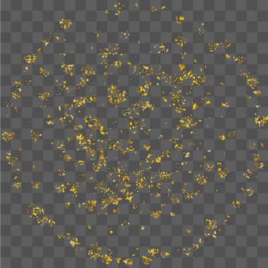 Altın parıltılı konfeti. 