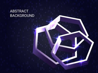 Metal çokgenler arka planda parıldıyor.