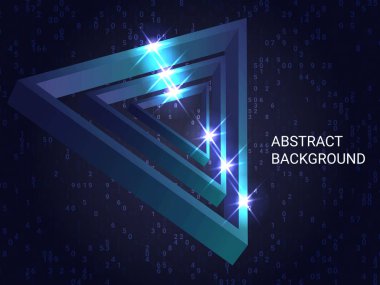 Arka planda üçgen hacmi parıltısı.