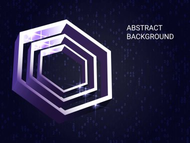 Metal çokgenler arka planda parıldıyor.