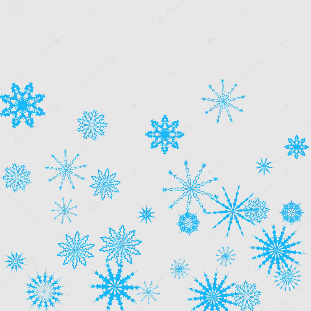 New Year background vector with falling snowflakes